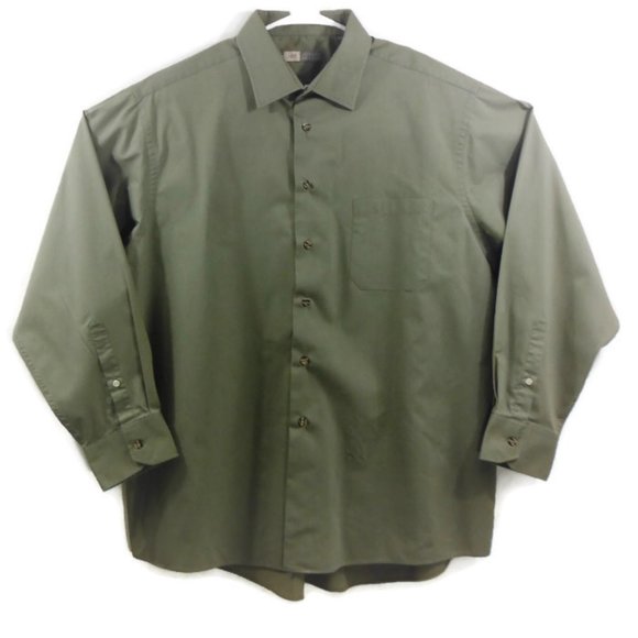 Joseph Abboud Mens Olive Green Button Front Shirt - Picture 8 of 8